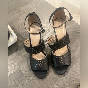 Tory Burch leather open toe wedge sandals size 10